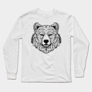 Grizzly Bear Animal Freedom World Wildlife Wonder Vector Graphic Long Sleeve T-Shirt